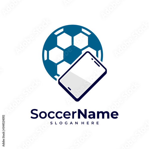 Phone Soccer logo template, Football logo design vector
