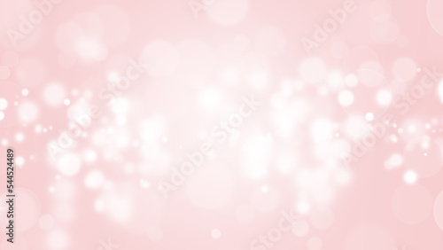Abstract Beautiful White Bokeh Glitter Lights Pink Background. Defocused Effect Wallpaper, Celebration Christmas Backdrop.