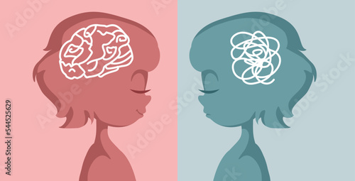 Little Child Dealing with Mental Health Problems at Early Age. Childhood trauma treated with phototherapy concept illustration
