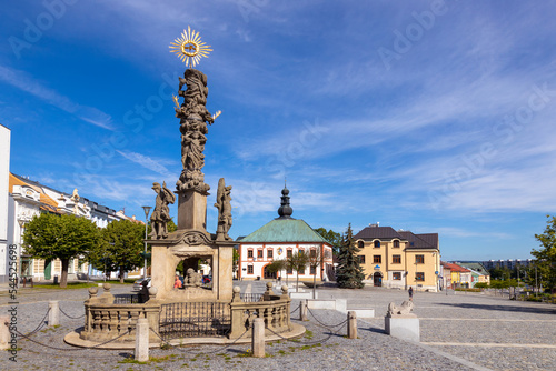Town hall and Morgue column, Zdar nad Sazavou, Vysocina district, Czech republic