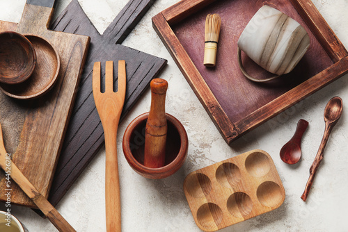 Assorted wooden kitchen ute...