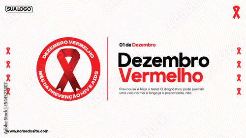 world hiv aids prevention banner template design in brazil
