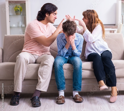 Bild auf Leinwand Family conflict with husband and wife and child