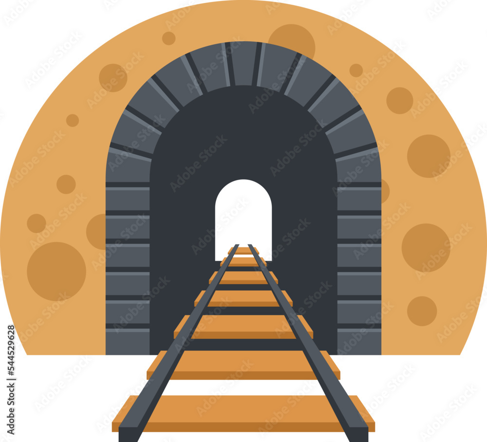 Vector image of a railroad tunnel, Isolated On Transparent Background ...