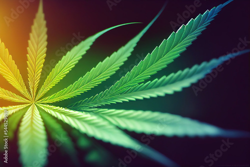 Green leaves of medicinal cannabis. Medical marijuana flower buds. Hemp buds medical marijuana concept on isolated background. Close-up of a marijuana buds flower