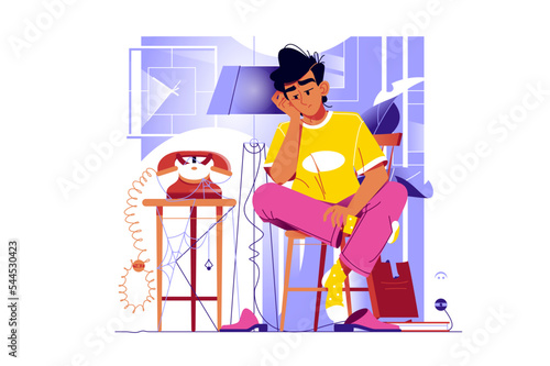 Guy waiting for phone call