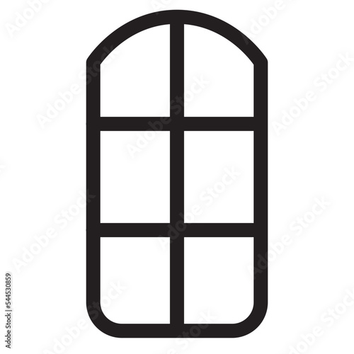 Building Furniture Home House Interior Window Outline Icon