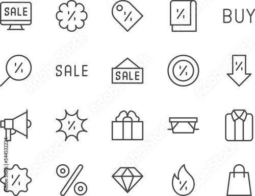 Black Friday line icons set.