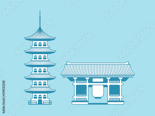 Tokyo landmark building  illustration | Asakusa temple photo
