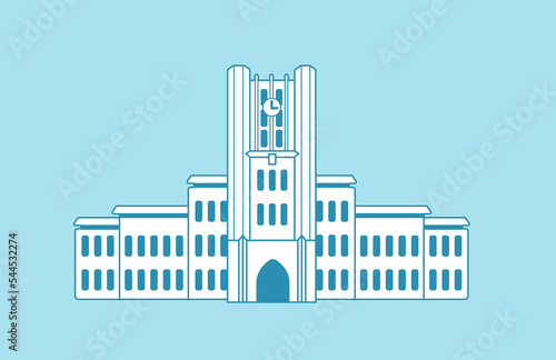 Tokyo landmark building  illustration  | Tokyo university