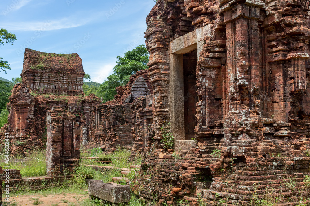 Brown ruins of the old historic Hindu temple complex of My Son Sanctuary near Hoi An Vietnam Brown ruins of the old historic Hindu temple complex of My Son Sanctuary near Hoi An Vietnam