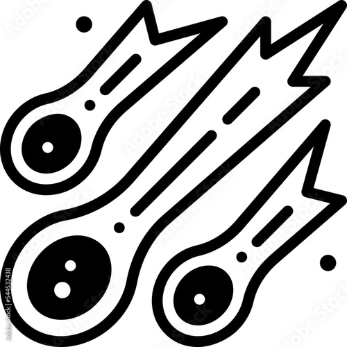 meteor shower solid line icon