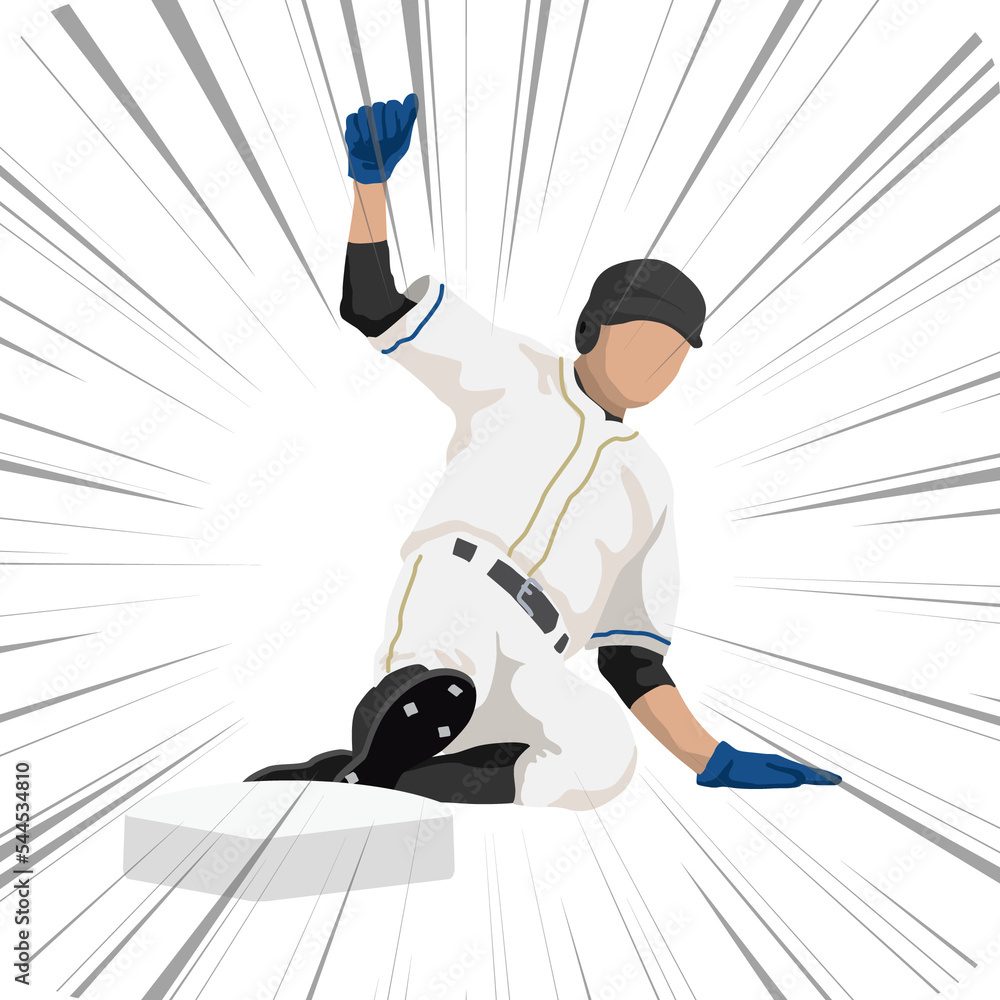 スライディングする野球の走者のイラスト Stock イラスト | Adobe Stock