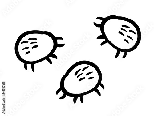 かわいいダニ／手描きイラスト素材