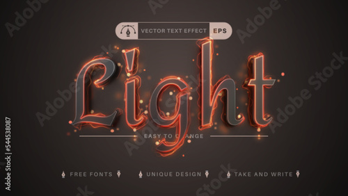 Fire Light - Editable Text Effect, Font Style