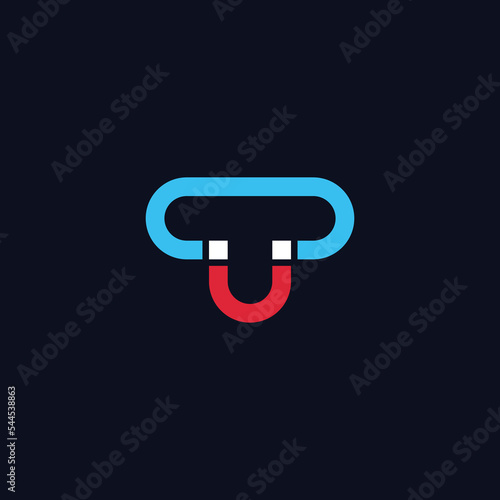 monogram letter T magnet logo