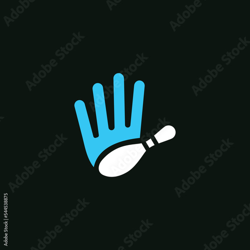 modern bowling pins five hands logo