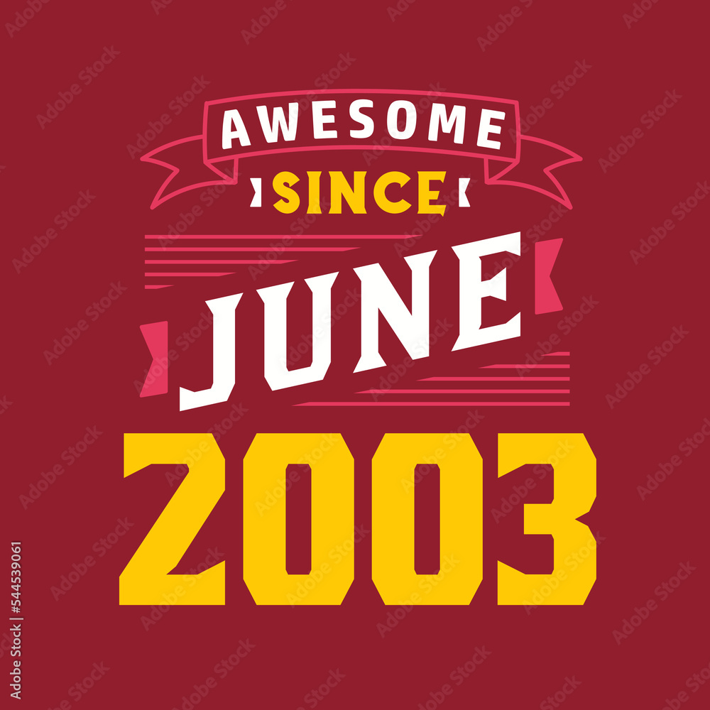 Awesome Since June 2003. Born in June 2003 Retro Vintage Birthday