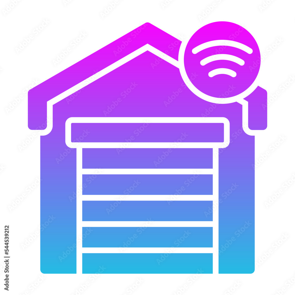 Smart Garage Glyph Gradient Icon Smart Garage Glyph Gradient Icon