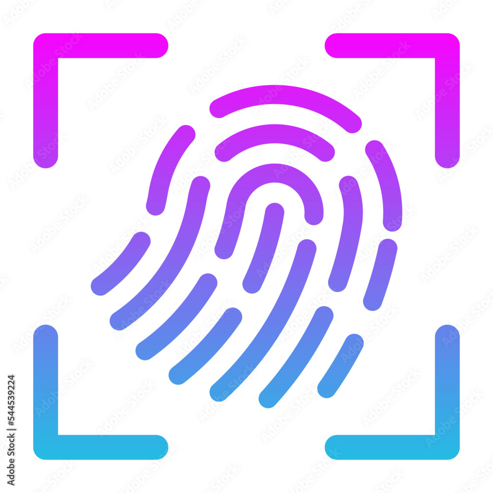 Fingerprint Scan Glyph Gradient Icon Fingerprint Scan Glyph Gradient Icon