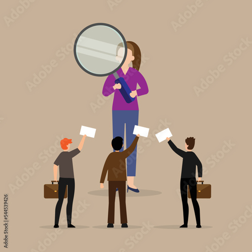 Picking Business Person Candidate 2d vector illustration concept for banner, website, illustration, landing page, flyer, etc