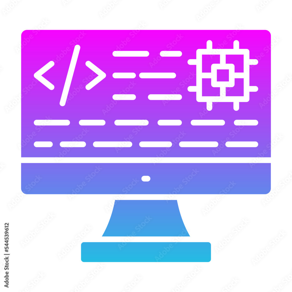 Coding Glyph Gradient Icon Coding Glyph Gradient Icon