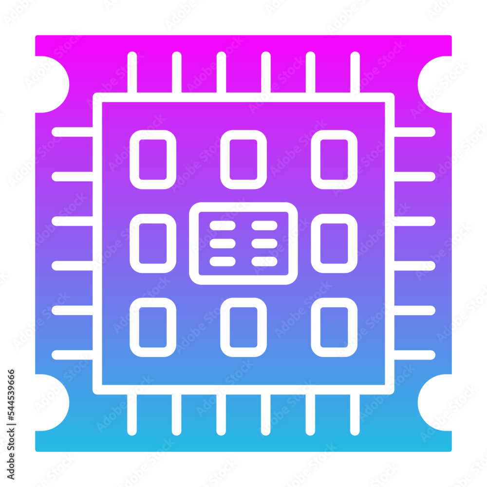 Microprocessor Glyph Gradient Icon Microprocessor Glyph Gradient Icon