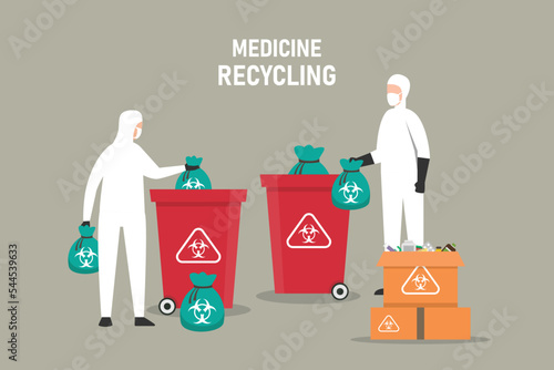 Medicine Recycle 2d vector illustration concept for banner, website, illustration, landing page, flyer, etc