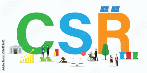 Corporate social responsibility 2d vector illustration concept for banner, website, illustration, landing page, flyer, etc