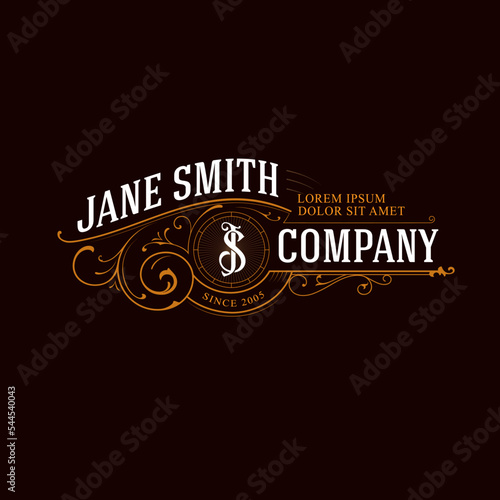 Vintage Logo with JS monogram