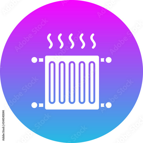 Central Heating Gradient Circle Glyph Inverted Icon