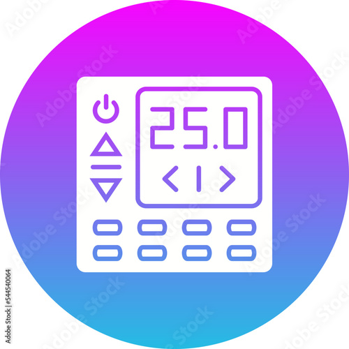 Thermostat Gradient Circle Glyph Inverted Icon