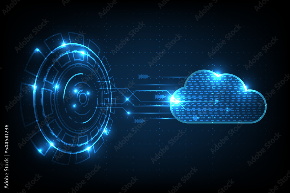Fototapeta premium abstract vector cloud technology internet data services concept innovation design background 