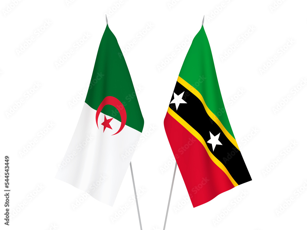 Algeria and Federation of Saint Christopher and Nevis flags Algeria and Federation of Saint Christopher and Nevis flags