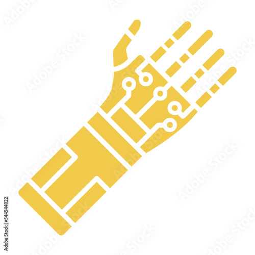 Bionic Arm Multicolor Glyph Icon