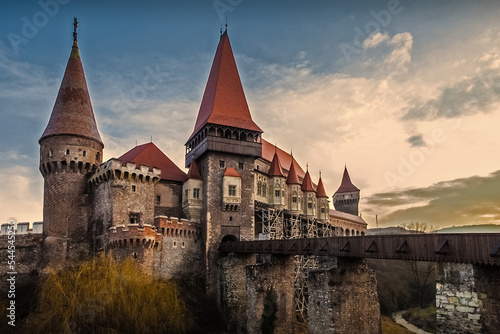 Fototapeta Naklejka Na Ścianę i Meble -  The Corvin Castle is a symbol of Romanian history and a museum in Romania.