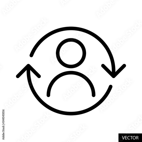 Switch account or Switch user vector icon in line style design for website design, app, UI, isolated on white background. Editable stroke. Vector illustration.