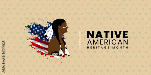 Native American Heritage Month background design. American Indian culture. Celebrate annual in United States.Vector illustration.