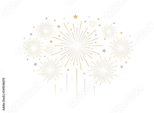 Fireworks isolated on white background. Vector illustration