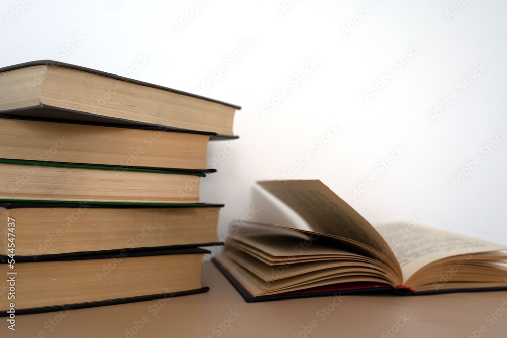 background from many books.  reading culture. open old book