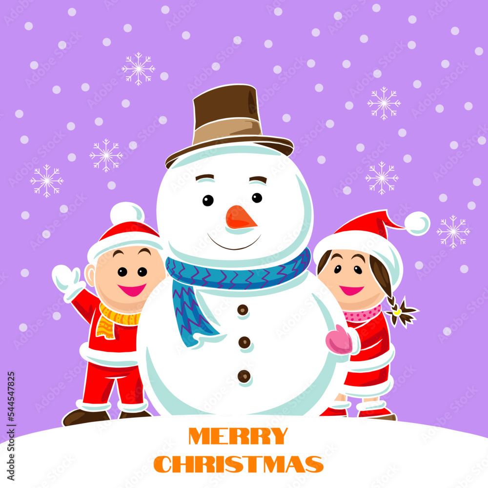 Merry christmas and happy new year. Cute cartoon character illustration for christmas and new year card design Merry christmas and happy new year. Cute cartoon character illustration for christmas and new year card design