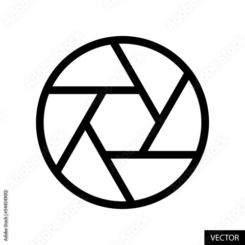 Aperture vector icon in line style design for website design, app, UI, isolated on white background. Editable stroke. Vector illustration.