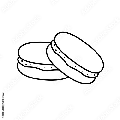 Macaron cake line icon. linear style sign for mobile concept and web design. French macaroon outline vector icon. Symbol, logo illustration. Vector graphics