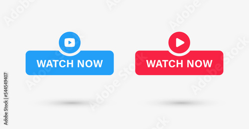 watch now banner buttons with play icon button for video streaming signs