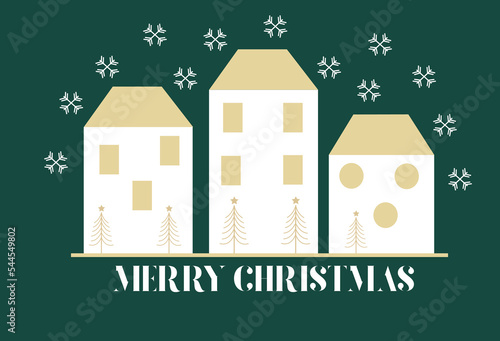 Winter landscape.Merry Christmas card