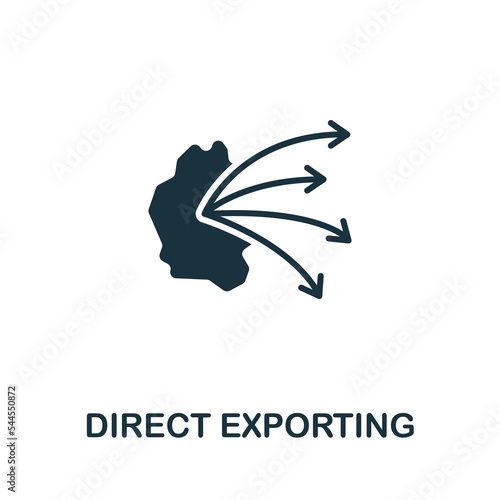 Direct Exporting icon. Monochrome simple Global Business icon for templates, web design and infographics