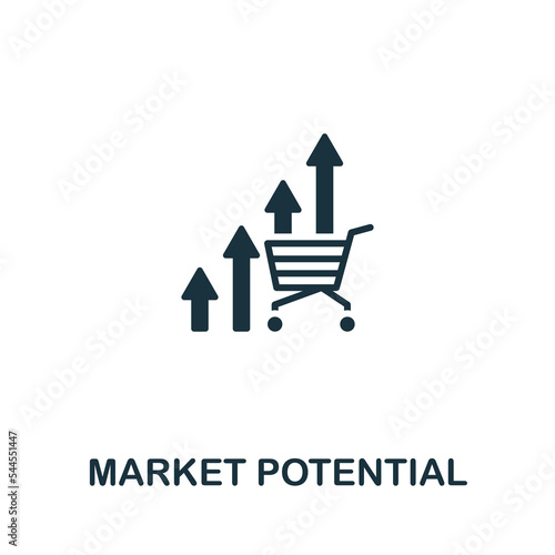 Market Potential icon. Monochrome simple Global Business icon for templates, web design and infographics