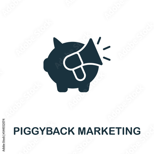Piggyback Marketing icon. Monochrome simple Global Business icon for templates, web design and infographics
