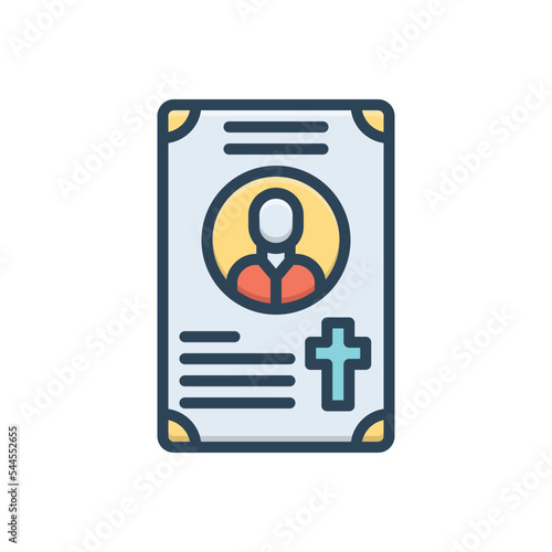 Color illustration icon for obituaries
