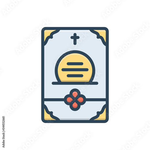 Color illustration icon for obituaries